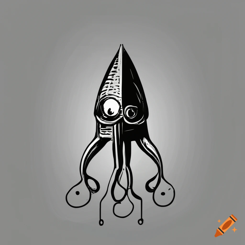 Giant Squid Vector Design Images, Giant Squid Drawn In Engraving Tattoo  Style, Giant Drawing, Squid Drawing, Giant Sketch PNG Image For Free  Download
