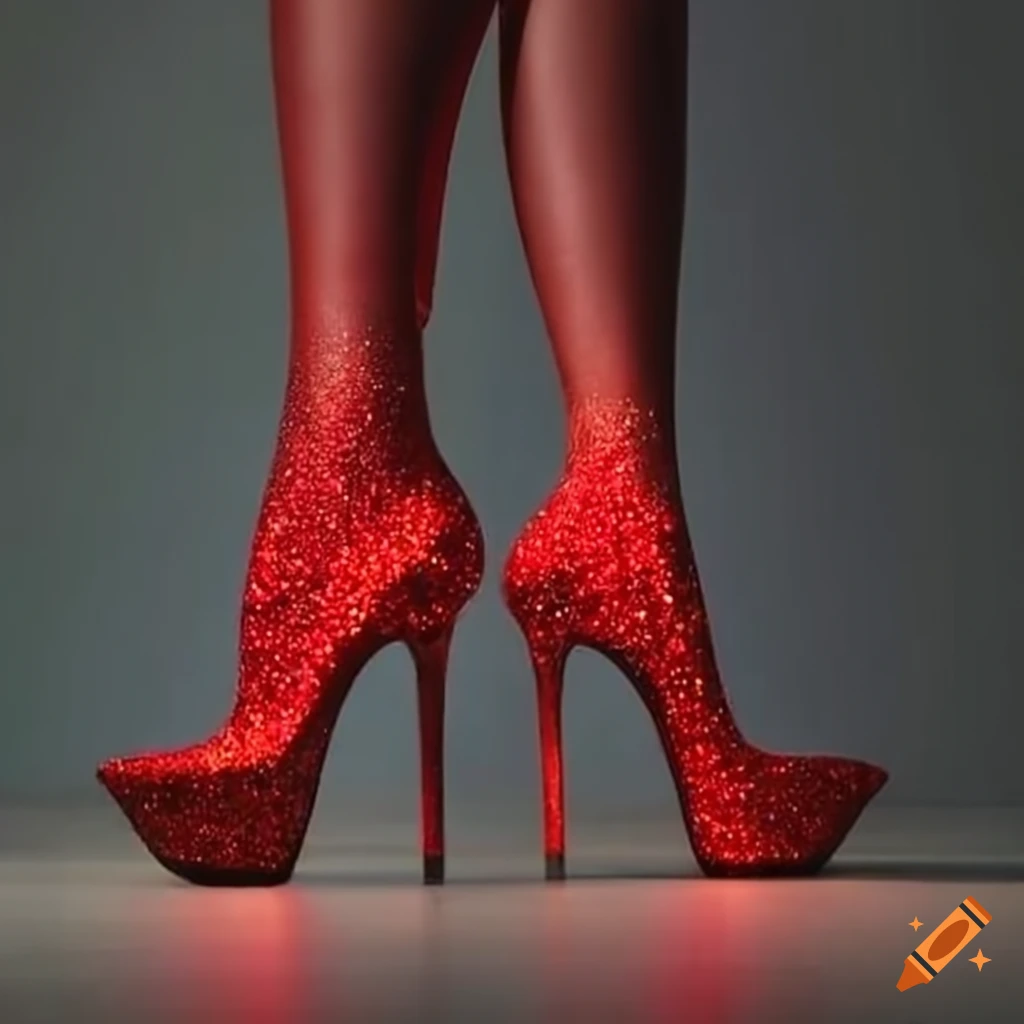 Vivia Red Lace Up Metal Toe Cap Stiletto Heels