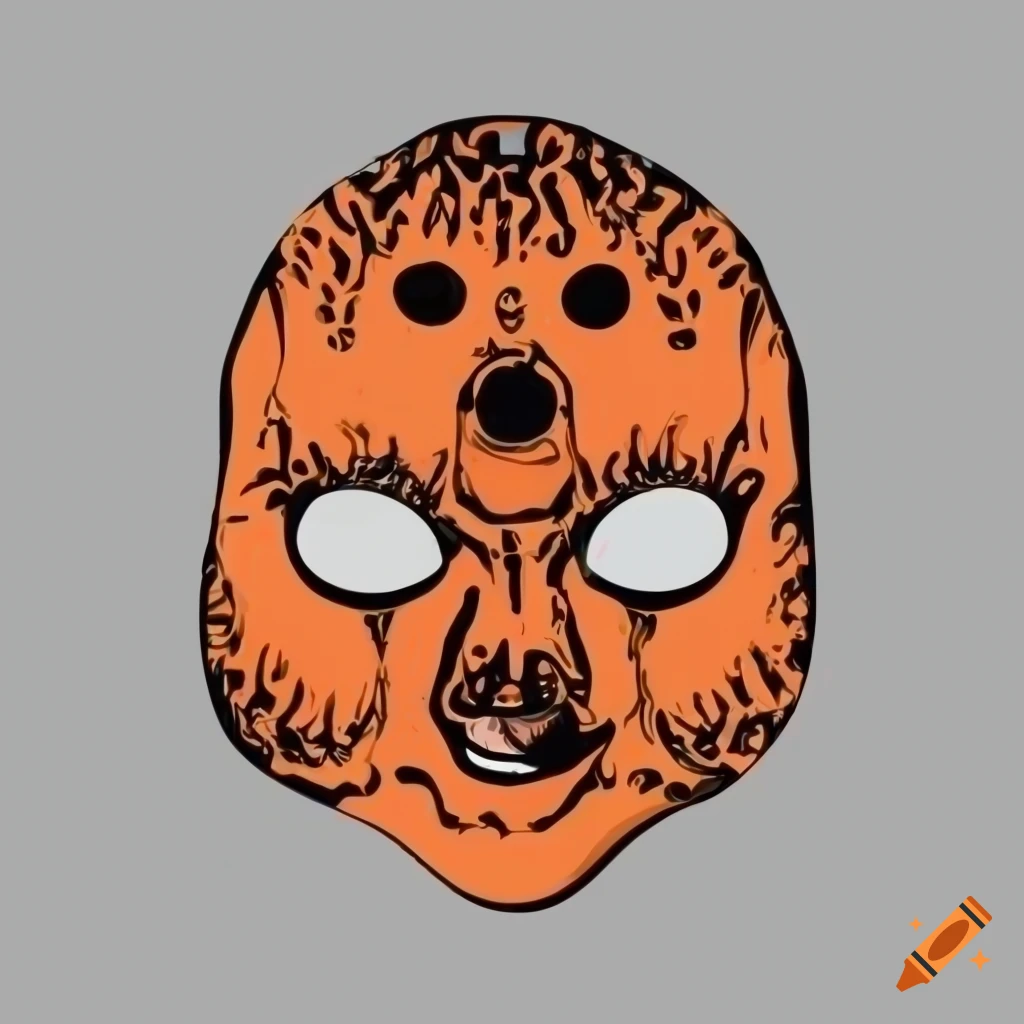 vector image of creepy orange mask