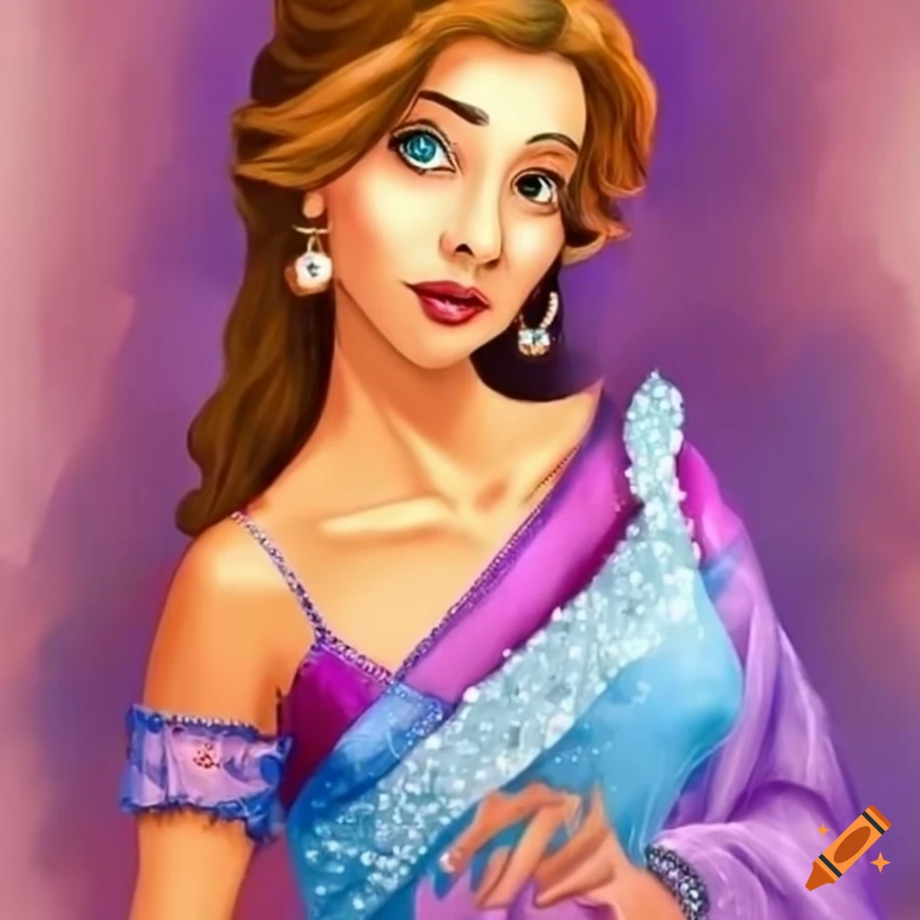 Cinderella in a saree on Craiyon