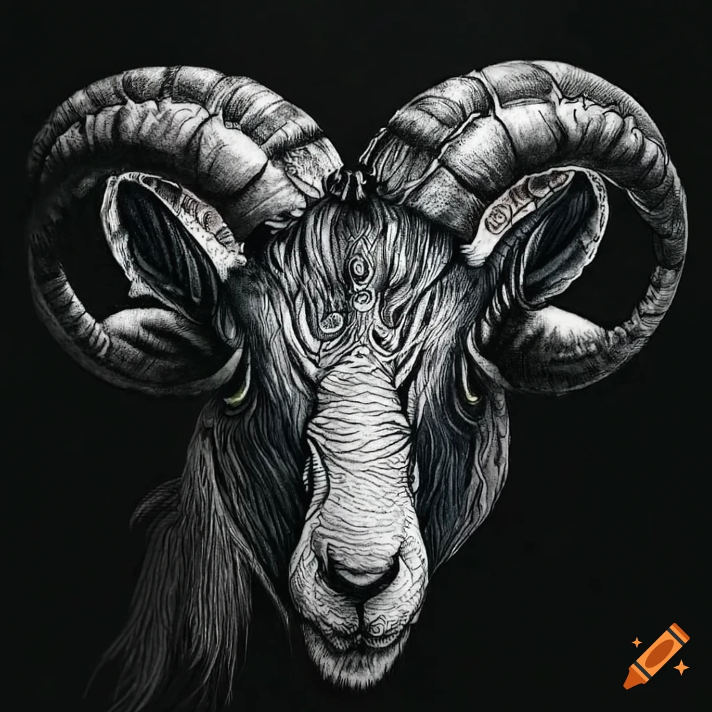 Goat Tattoo Illustration Stock Vector | Royalty-Free | FreeImages