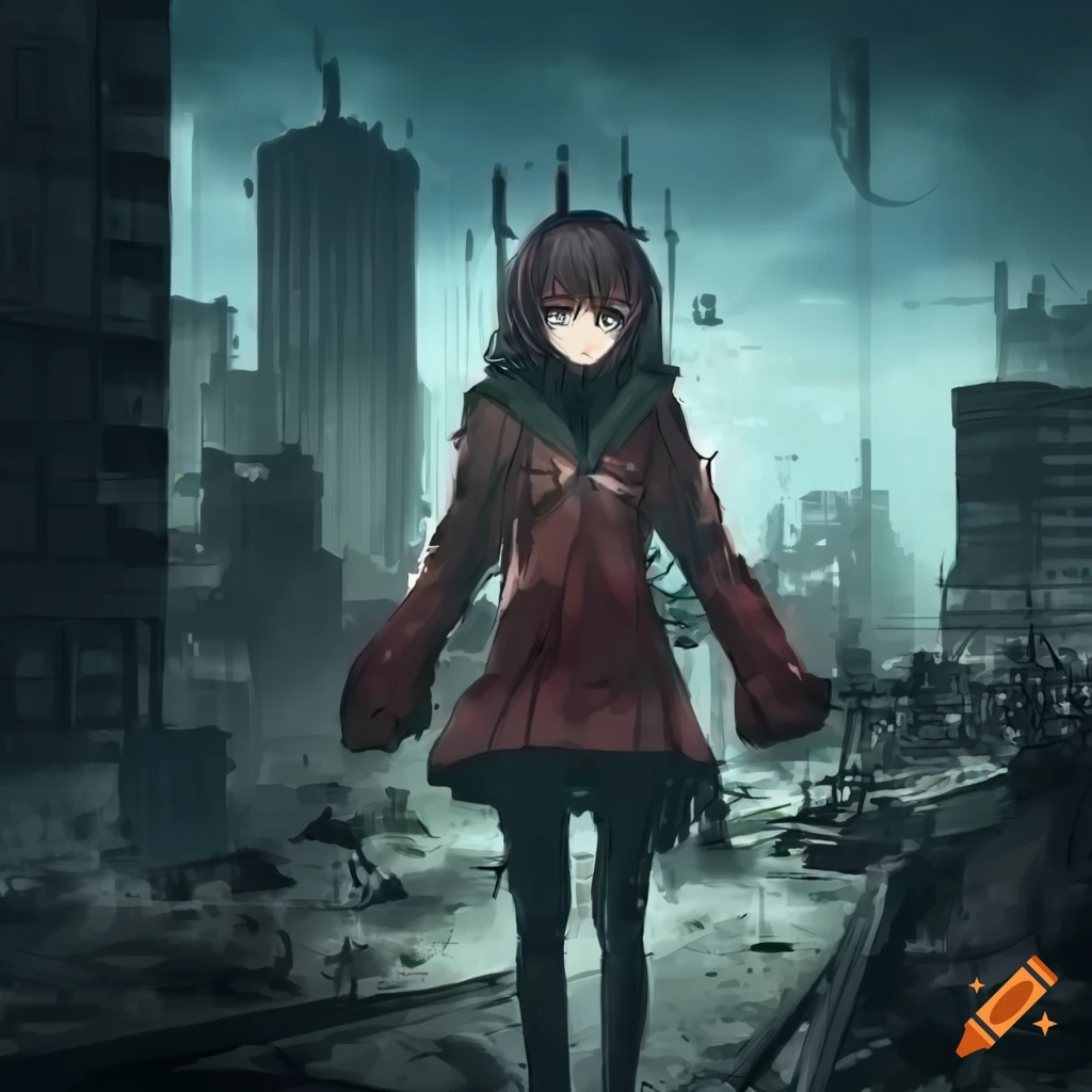 Cute anime girl, eyepatch, post-apocalyptic, coat, hat, gray hair, Anime,  HD phone wallpaper | Peakpx