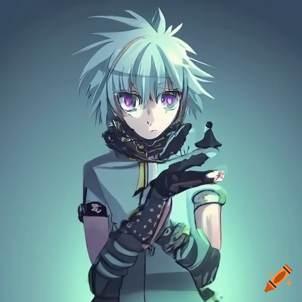 A chess master drawn in the style of the anime dot hack//sign