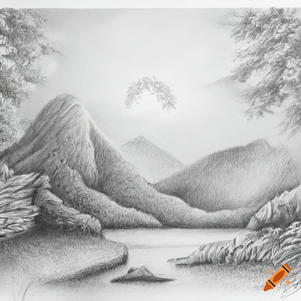 easy pencil sketches of nature scenery