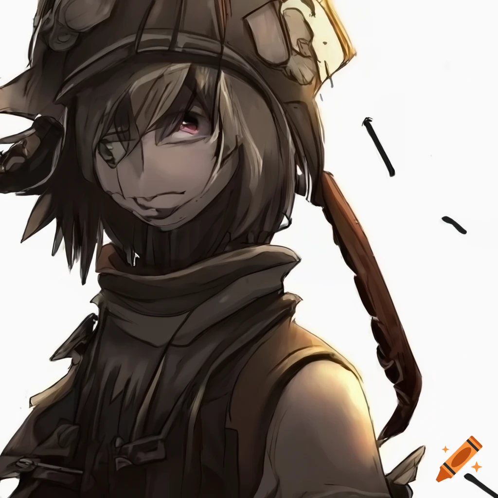 A post apocalyptic wanderer drawn in the style of the anime dot hack//sign