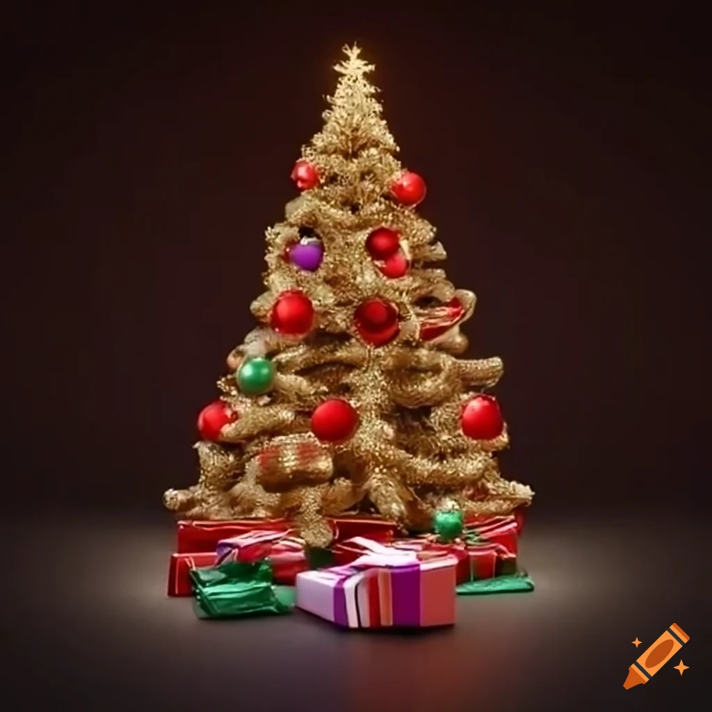 Christmas tree with presents underneath it