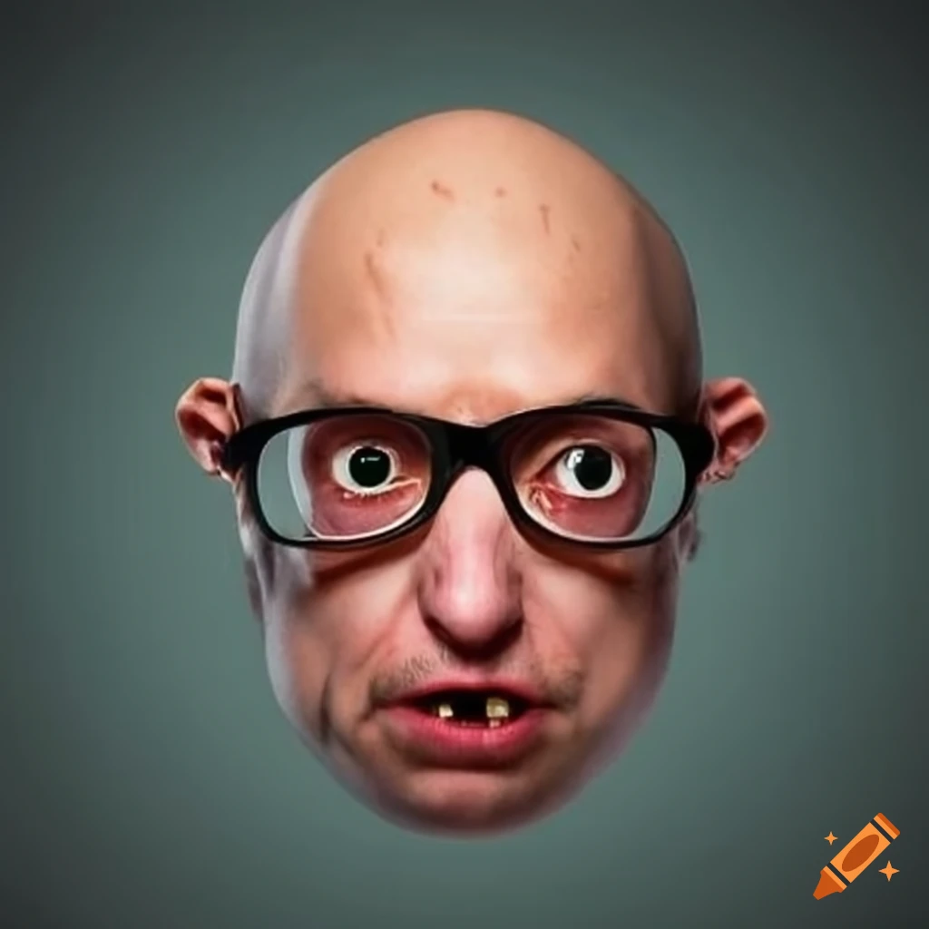 ugly bald man with glasses        <h3 class=