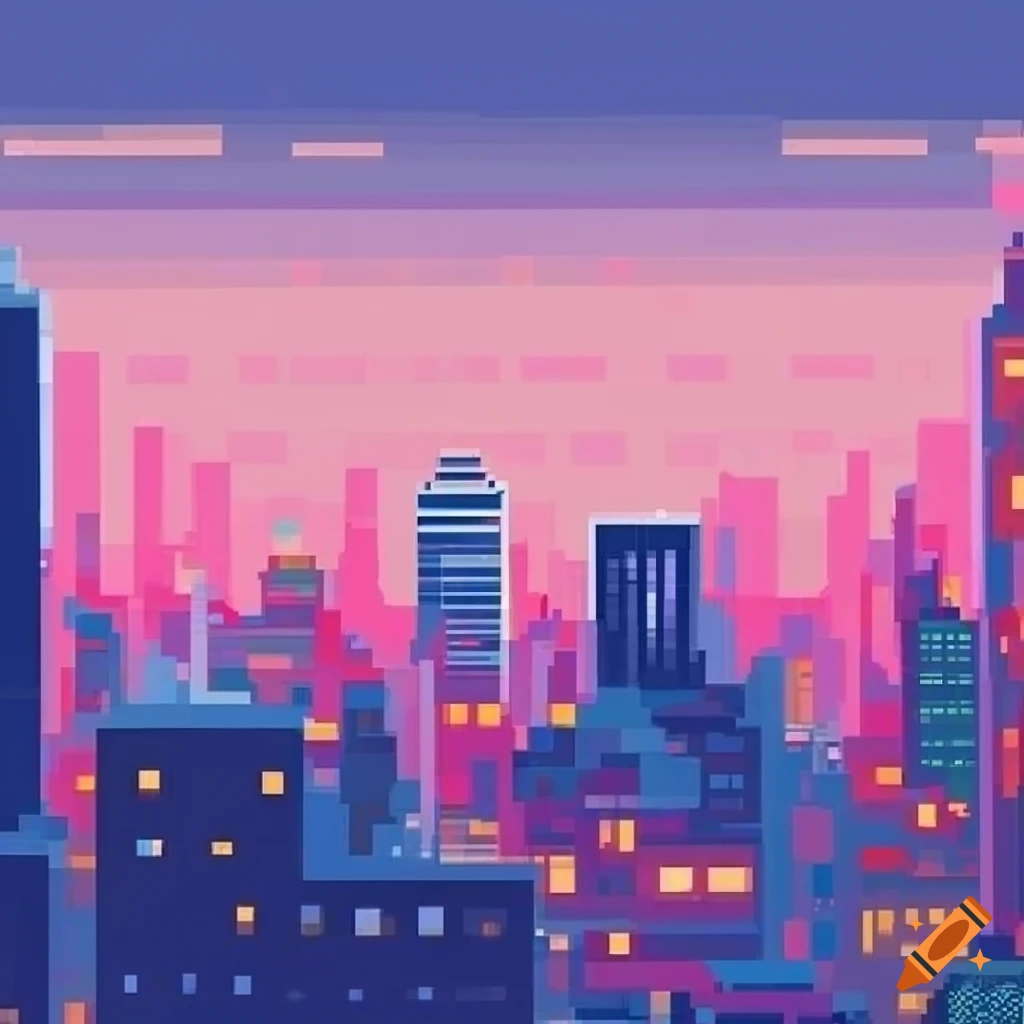 pixel art skyline