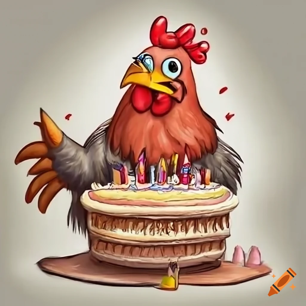 Sugar Birthday Cake With Chicken, Biddy And Poult Stock Photo, Picture and  Royalty Free Image. Image 19004033.