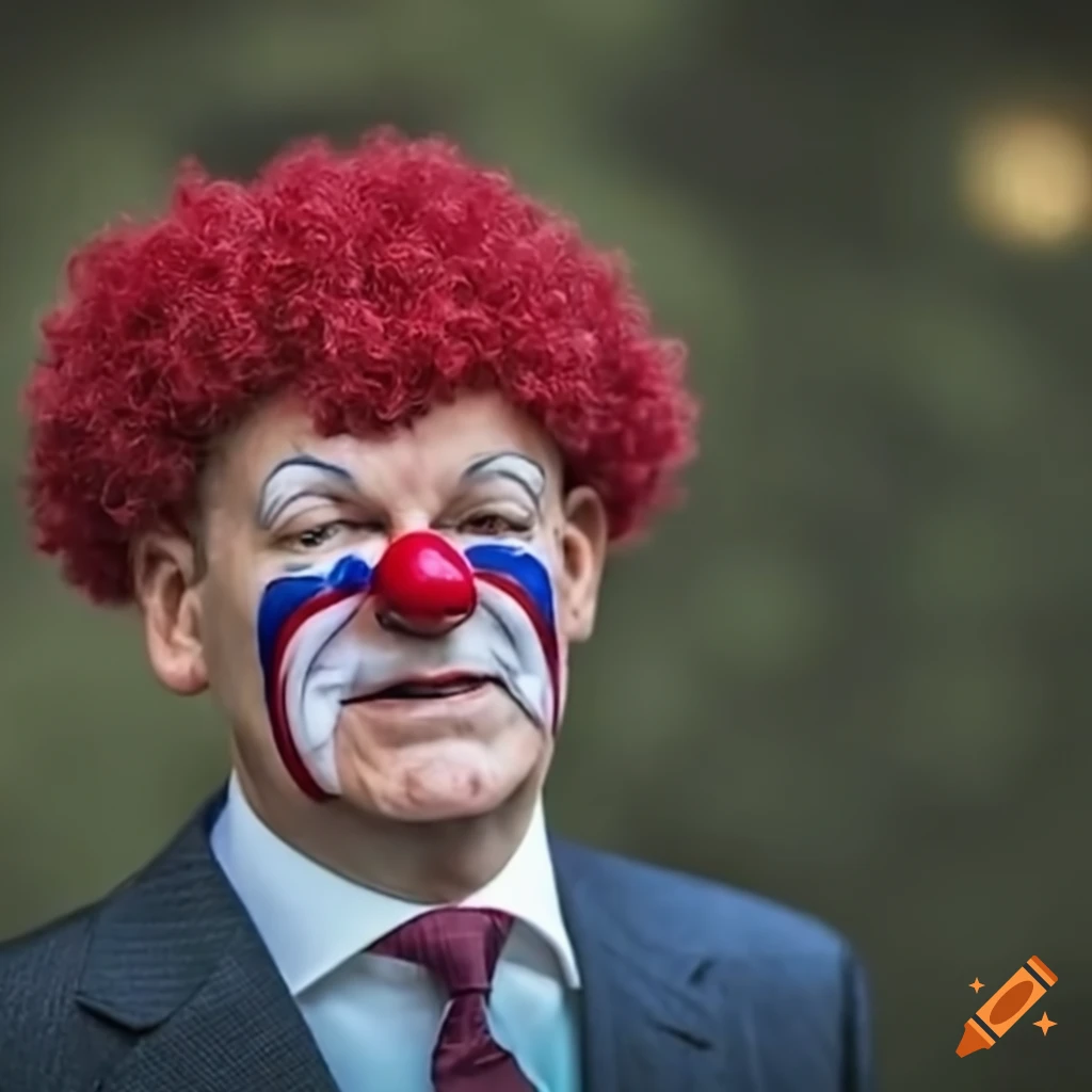 Olaf Scholz as a clown