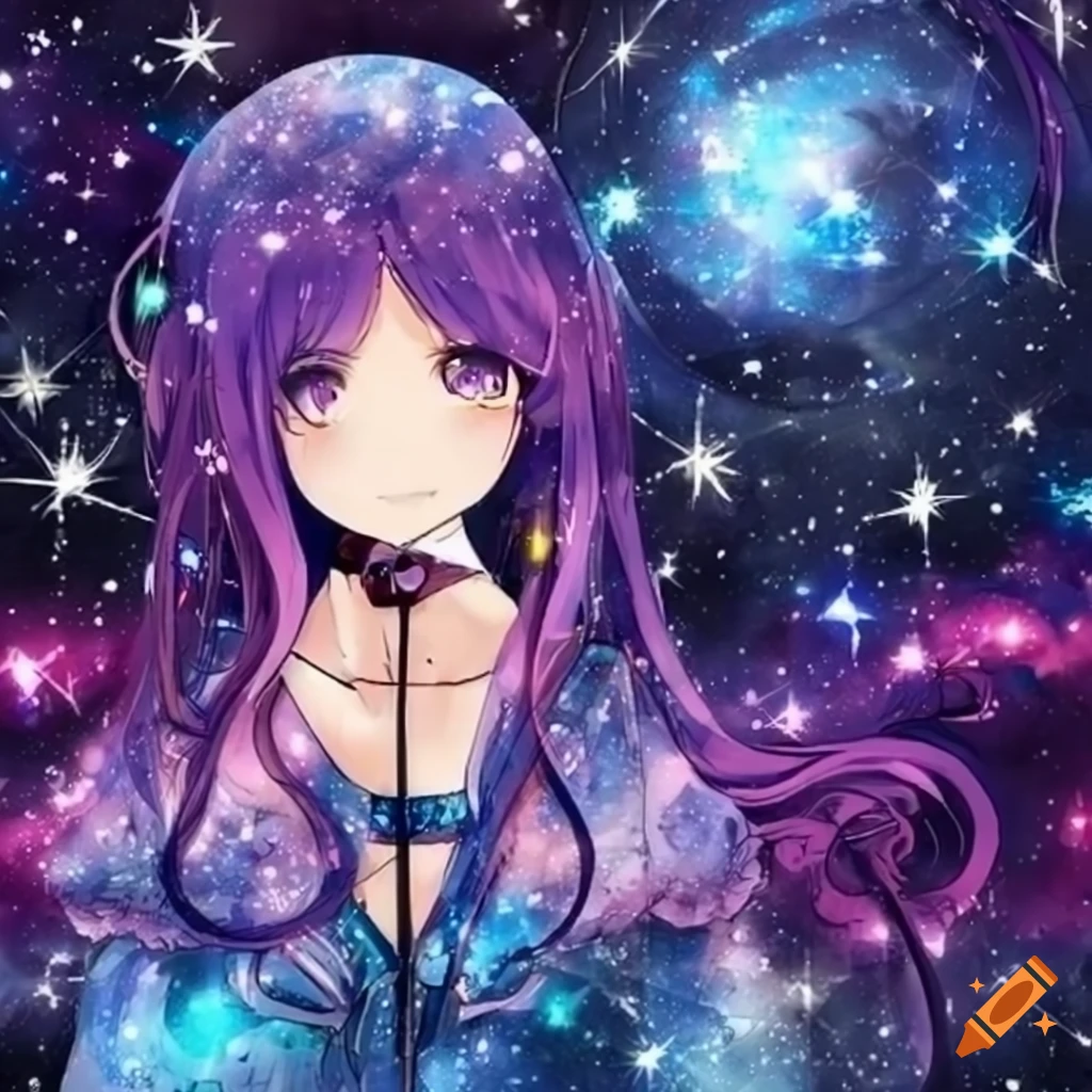 Gracile, anime, sky, anime girls, galaxy, stars, starscape, reflection,  simple background, minimalism | 5640x2400 Wallpaper - wallhaven.cc