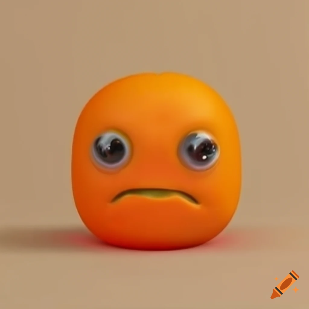 Premium AI Image  3D ball emoji character in sad emotion action on orange