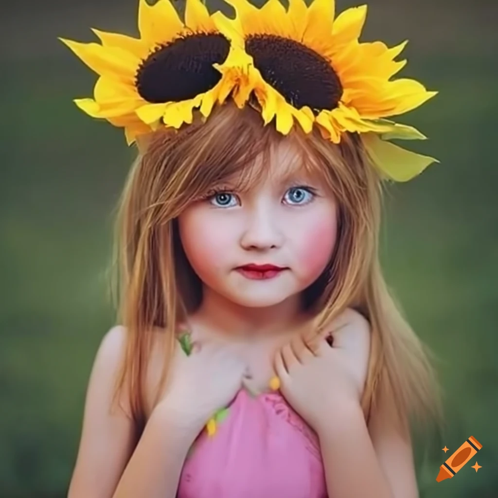 9 yrs old girl dressed as sunflower