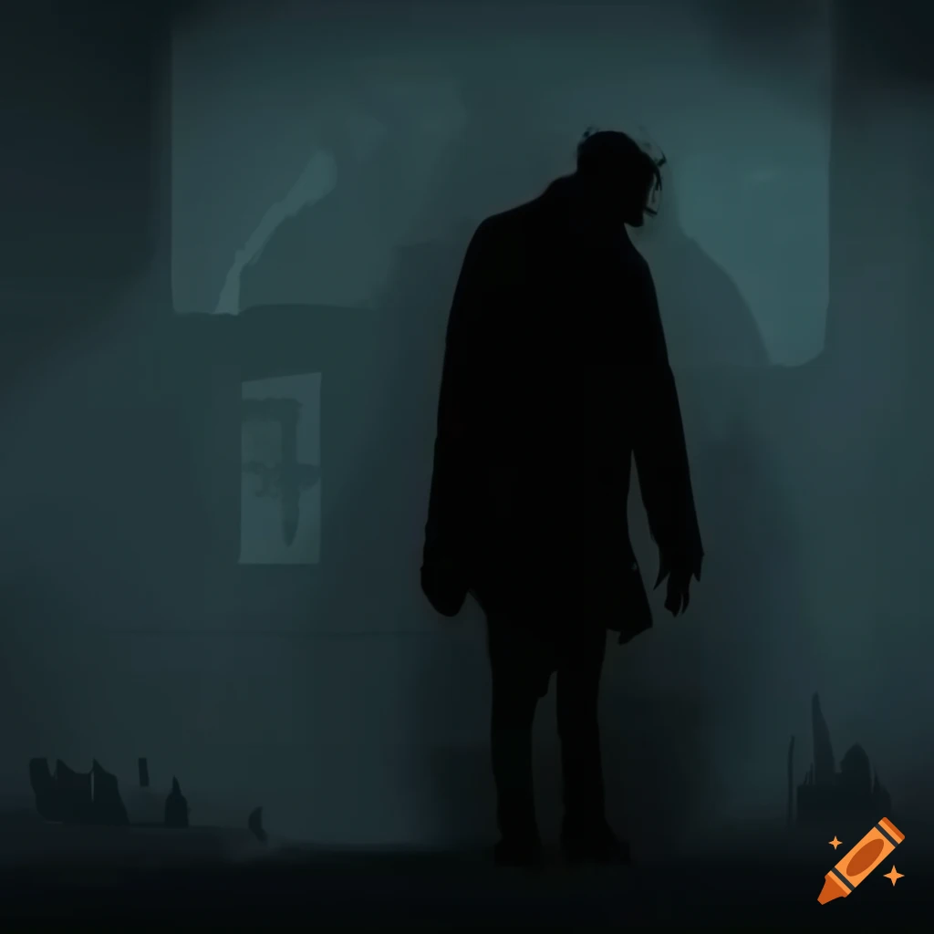 scared man silhouette