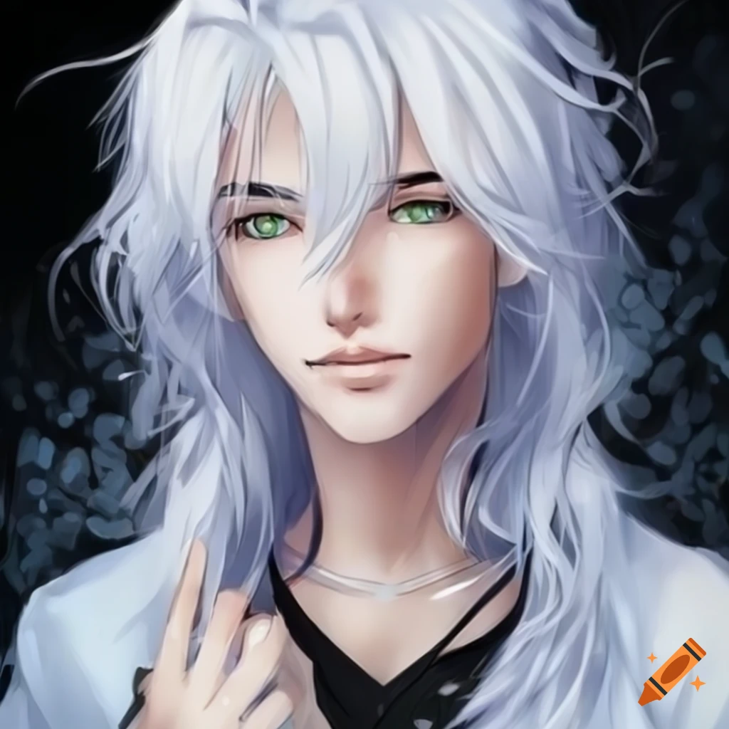 Anime man white hair