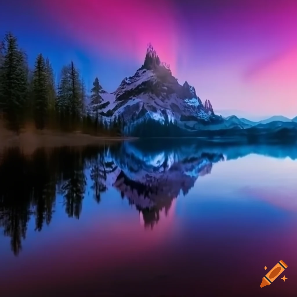 Mountain scenery with a lake reflection