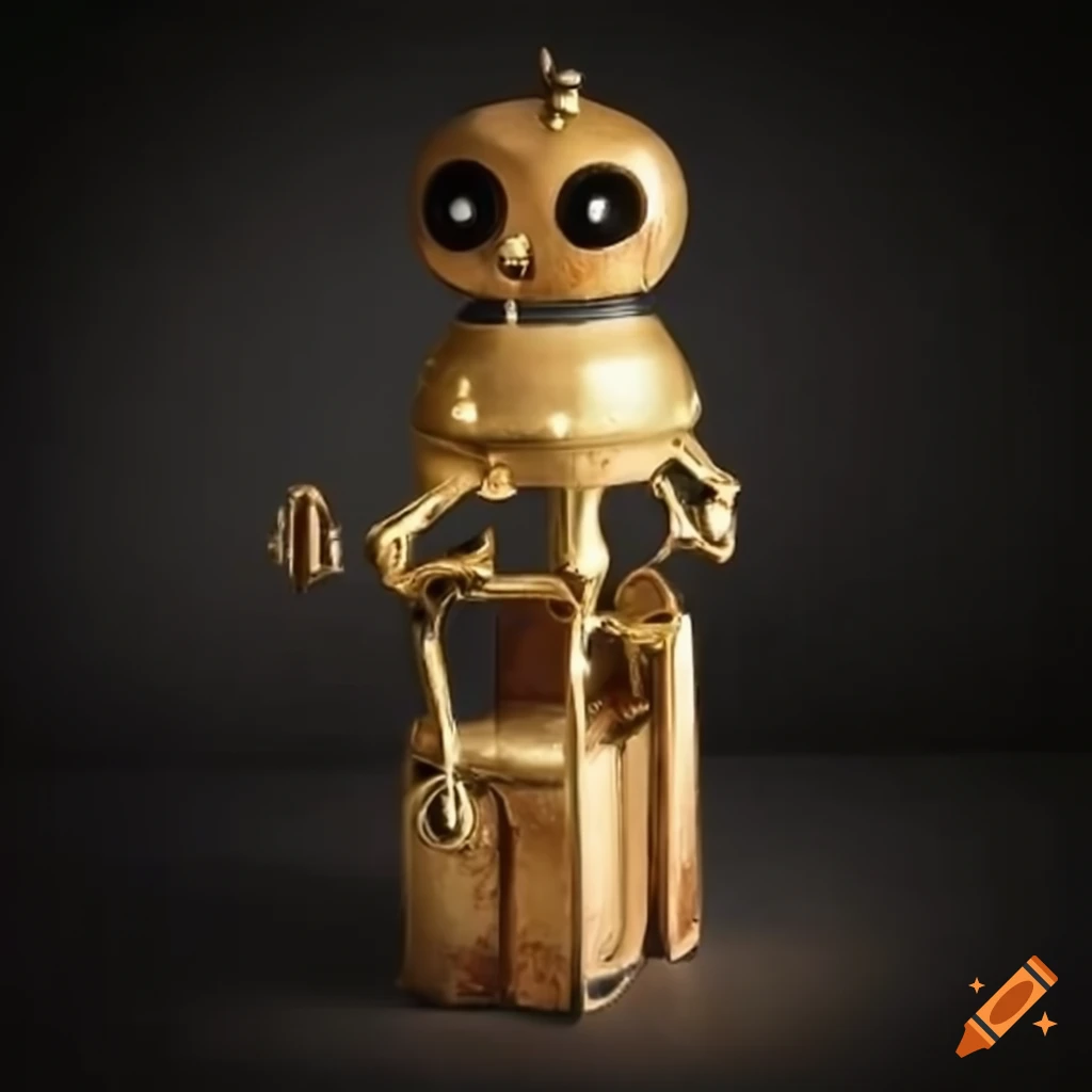 A cute side-kick automaton made of brass and mud