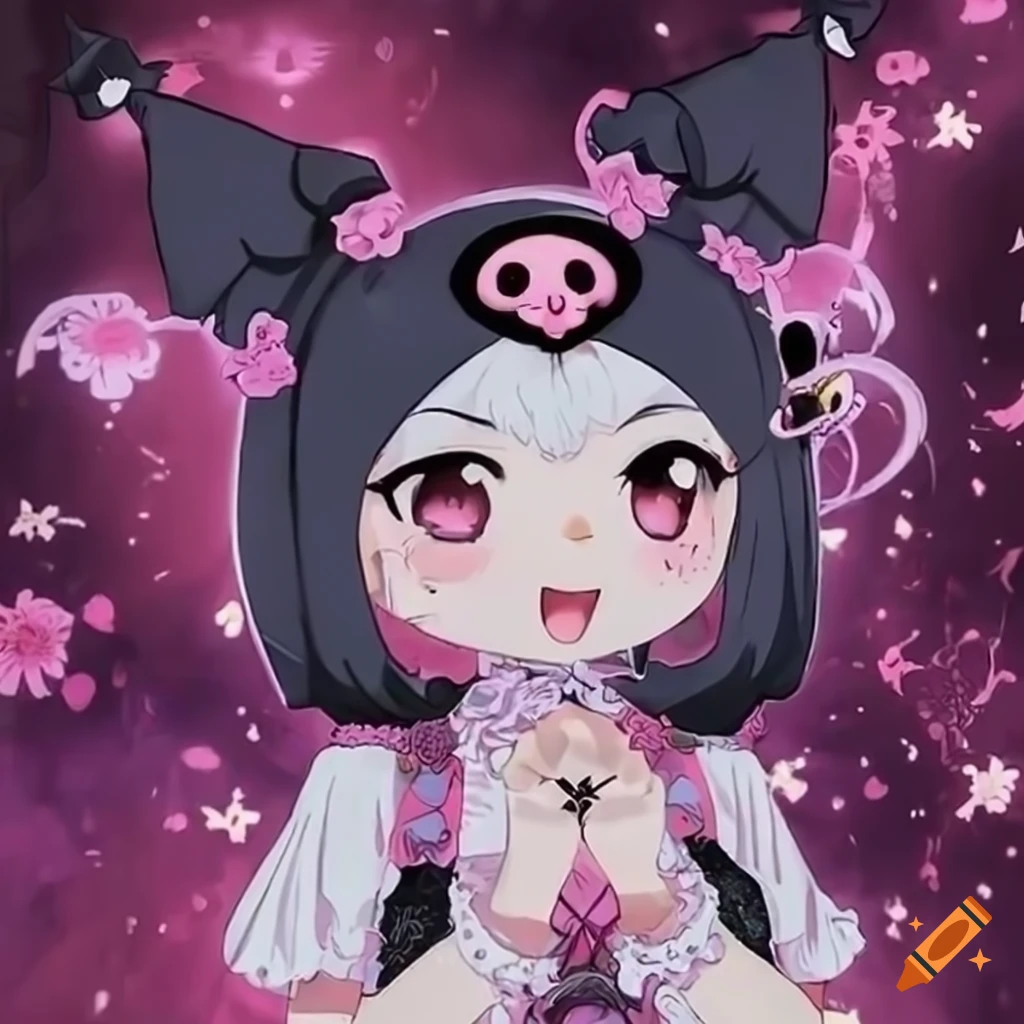 Kuromi from sanrio in a stylish gothic lolita attire on Craiyon