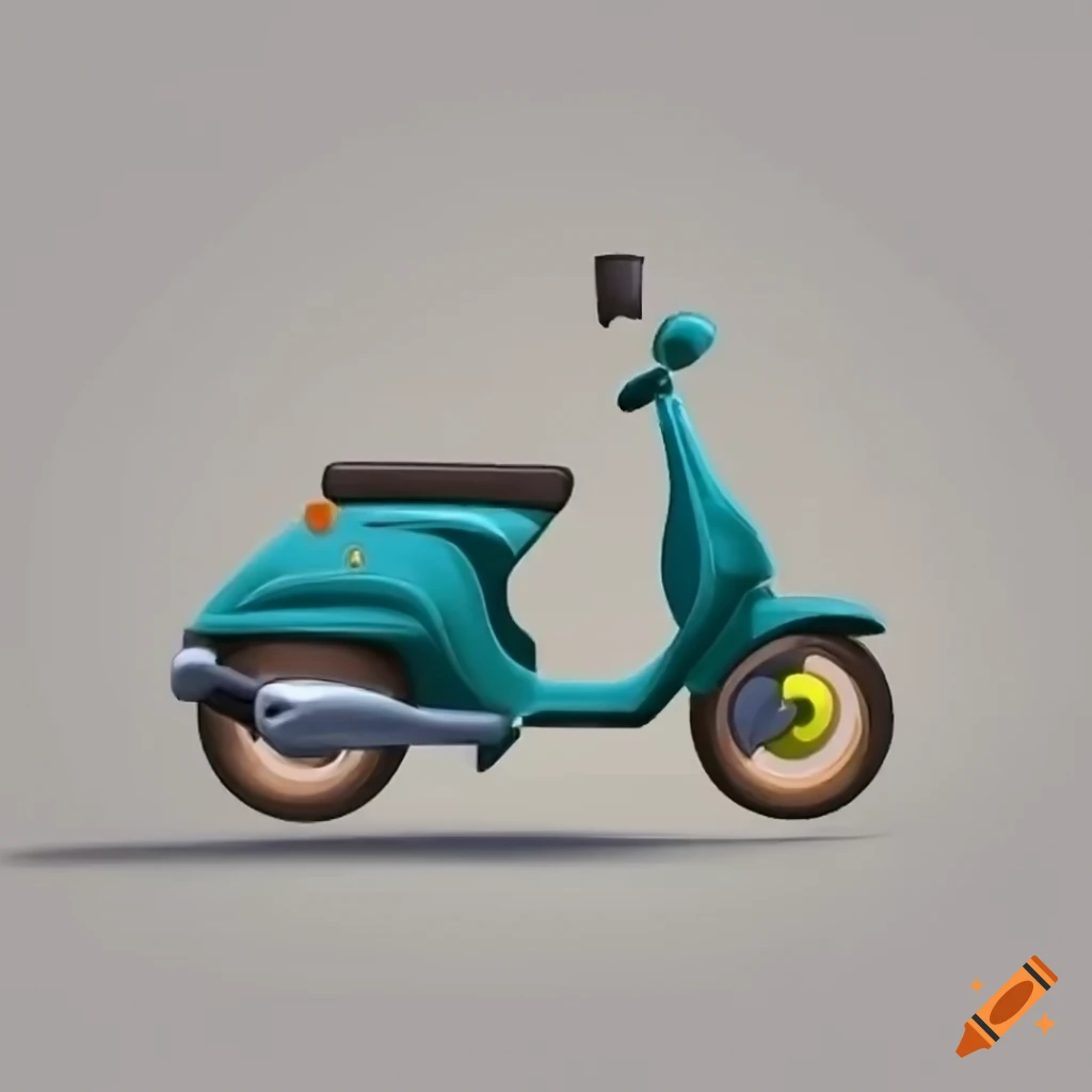 Moped 2d cartoon