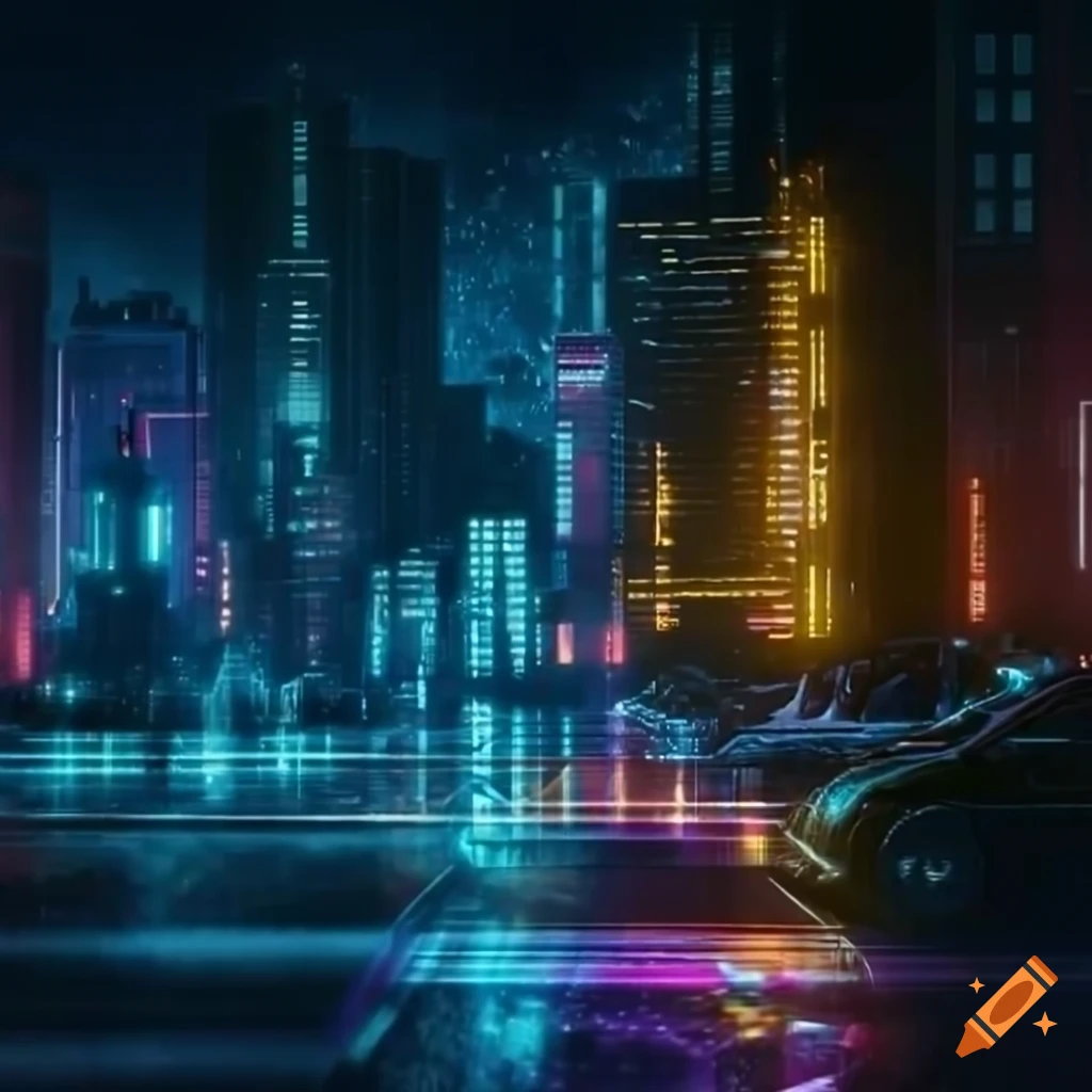 Neon city Wallpaper 4K, Futuristic city, Cyber city