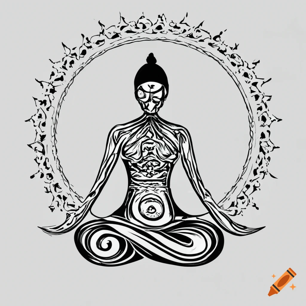 Women Yoga Pose Meditation Line Art Graphic by morspective · Creative  Fabrica