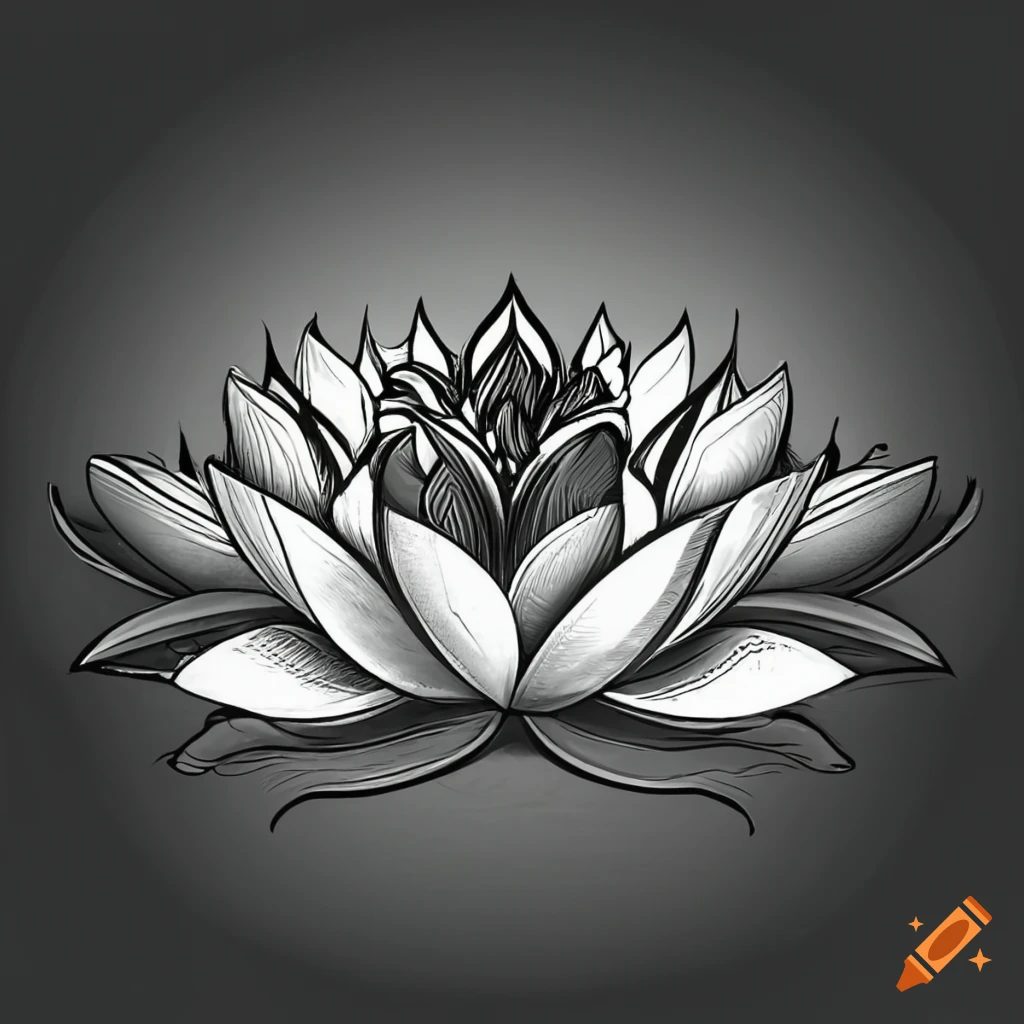 Fineline Lotus Flower Tattoo Design – Tattoos Wizard Designs