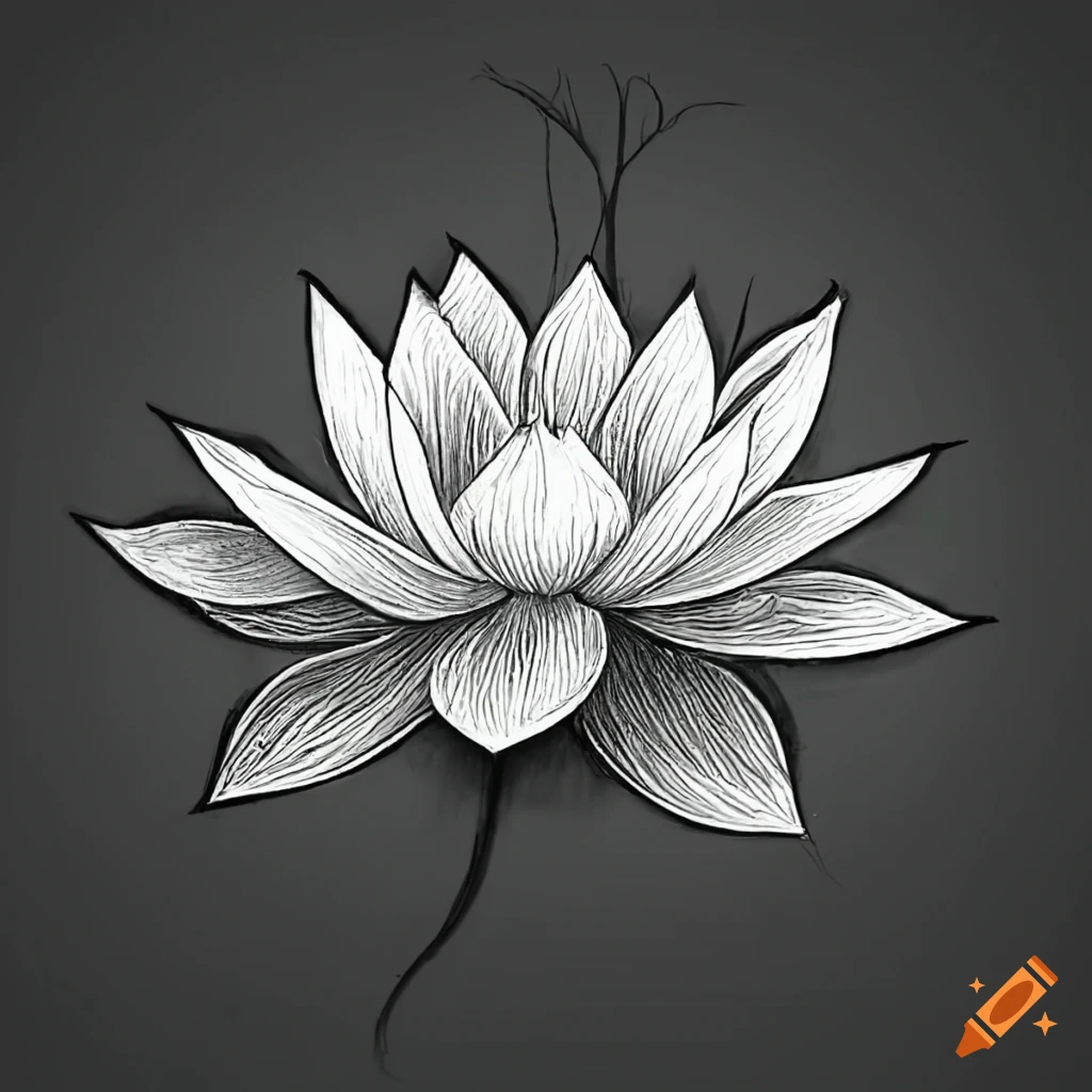 How to Draw Lotus Flower Step by step easy drawing for kids and beginners.  | Lotus drawing, Flower drawing images, Lotus flower drawing