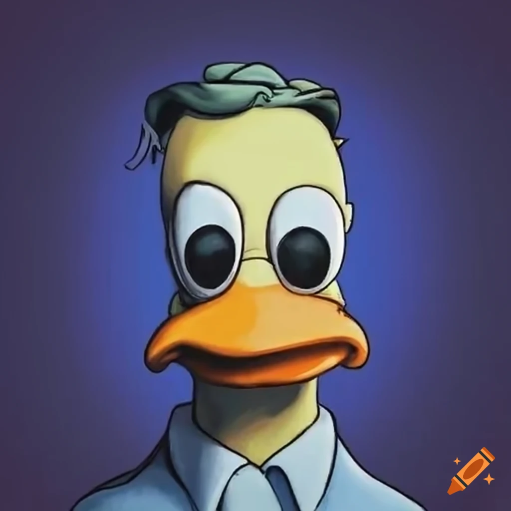 Donald duck with homero simpson