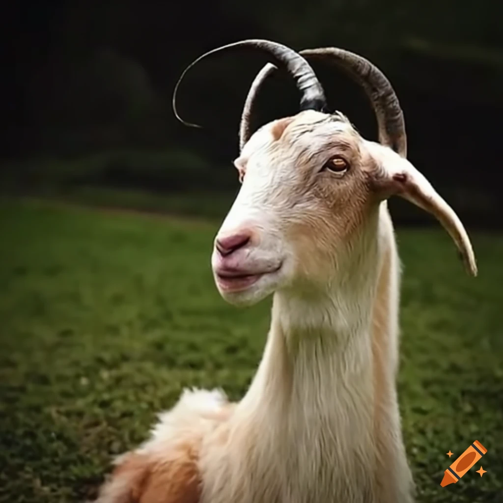 A goat looking at cristiano ronaldo on Craiyon