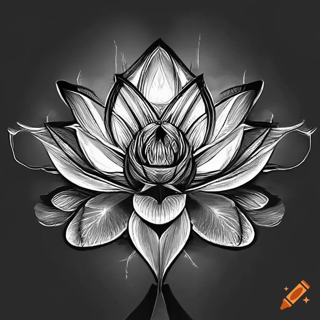 Realistic Drawing Of Lotus Plant With Flower Bloom Design For Card  Decorative Border Royalty Free SVG, Cliparts, Vectors, and Stock  Illustration. Image 83982919.