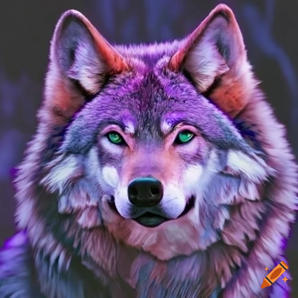 Purple Wolf On Craiyon