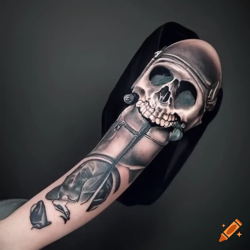 Motocross Helmet tattoo by Ilaria Tattoo Art | Post 32193