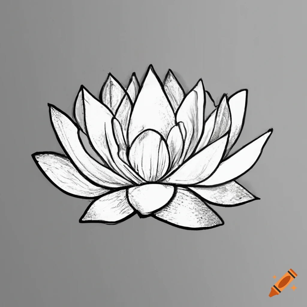 Minimalist white lotus design