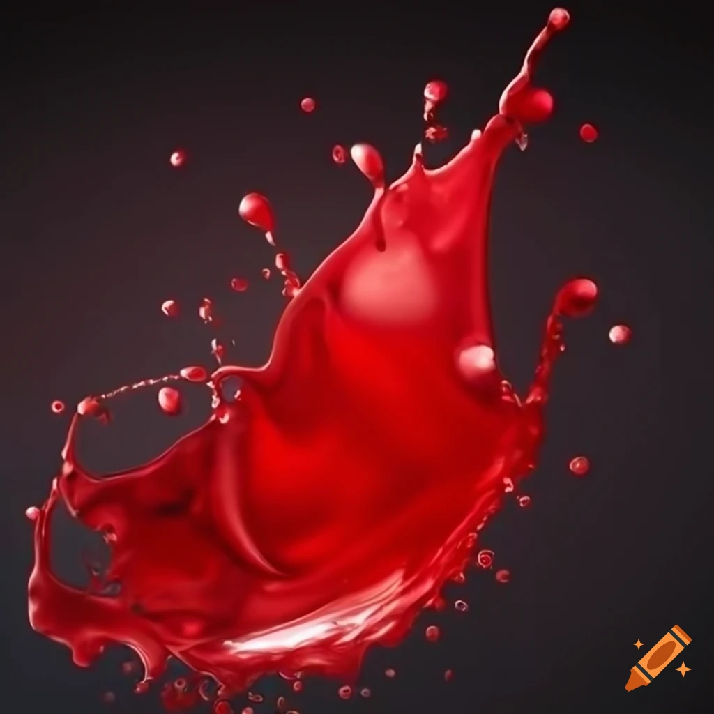 Vibrant red liquid splash against a dark backdrop