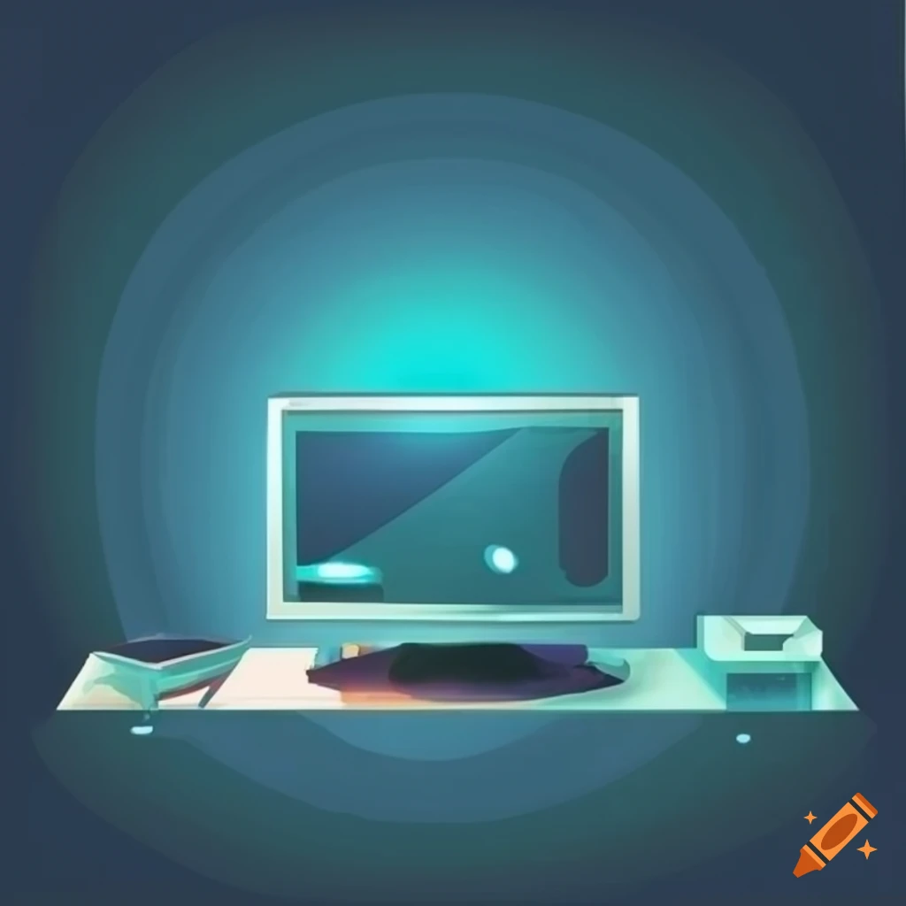 Vector art computer set up