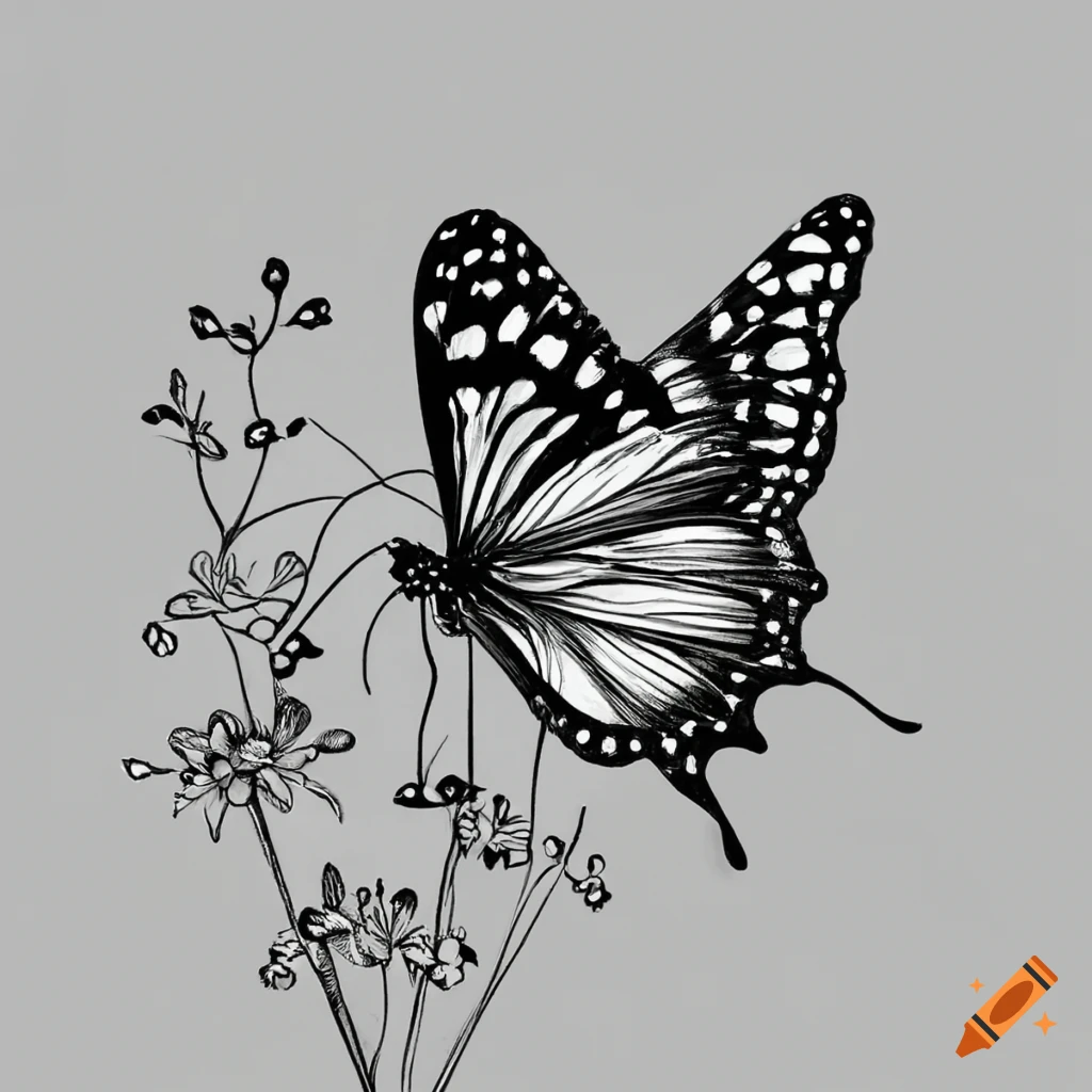 vector uillustration of butterfly on flower.... - Stock Illustration  [101520880] - PIXTA