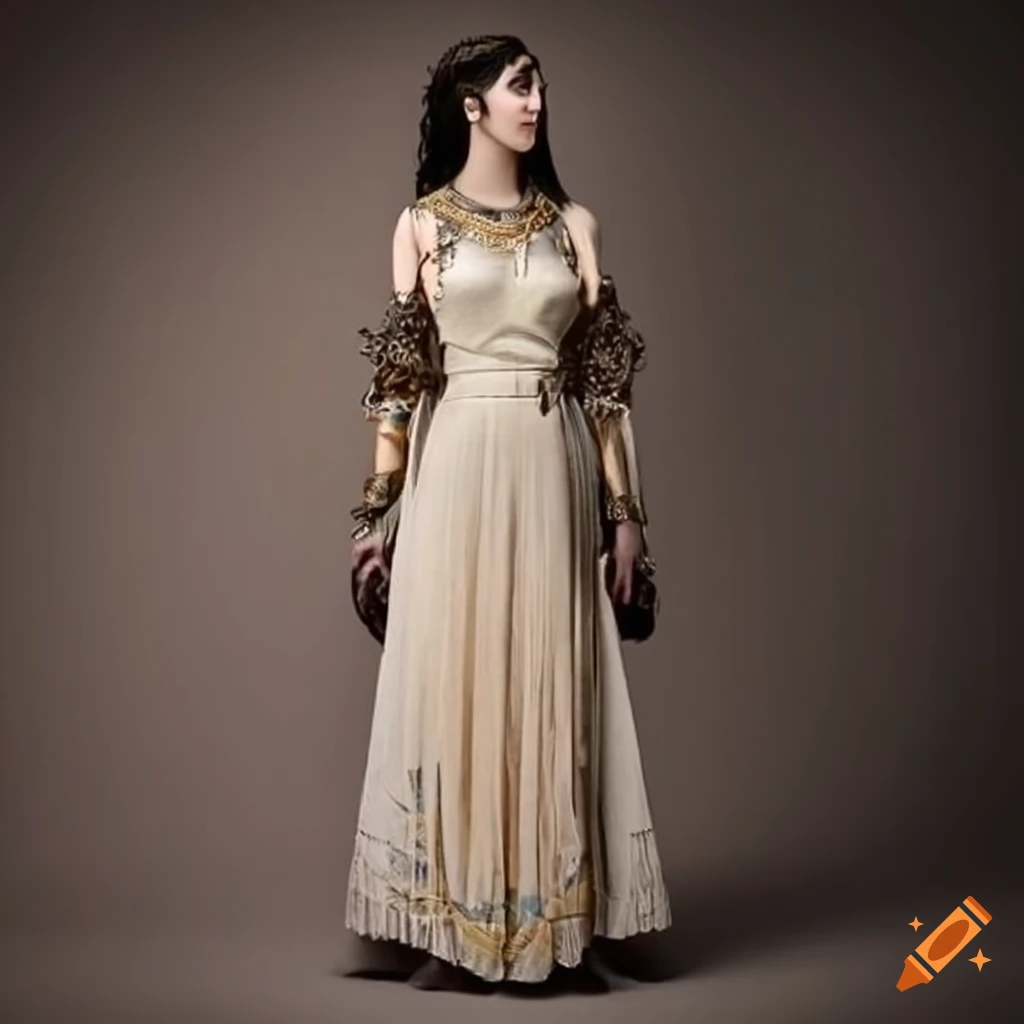 Recreated ancient babylonian women's fashion, elegant and intricate designs  on Craiyon