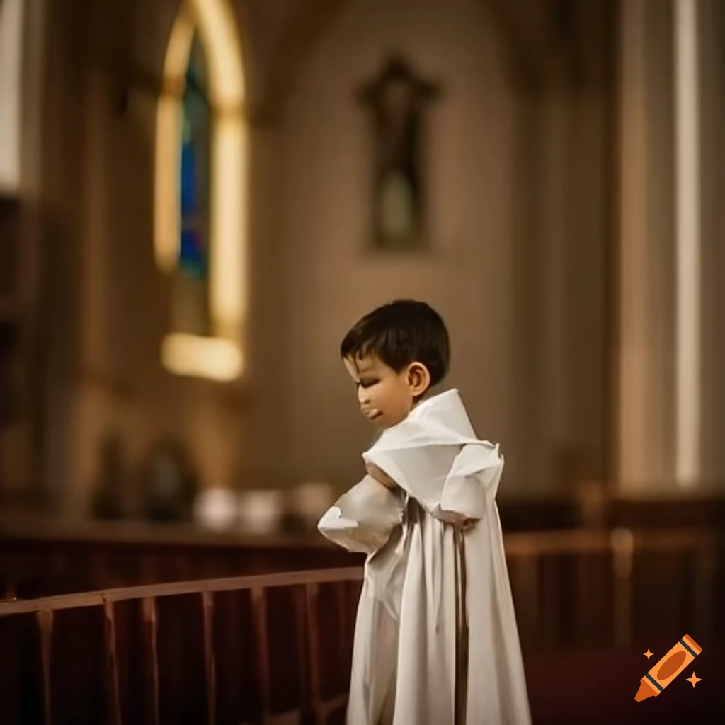 Altar boy in church on Craiyon