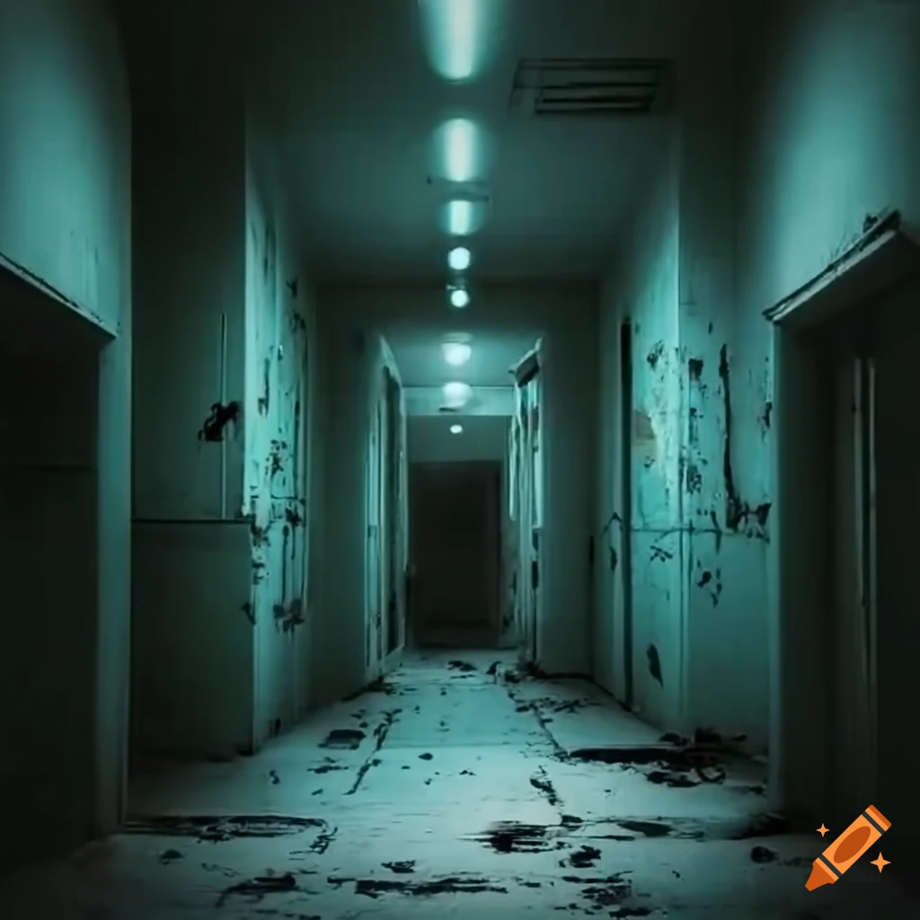 Abandoned hospital hallway
