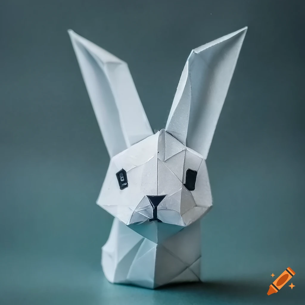 A cute origami rabbit, papercraft on Craiyon