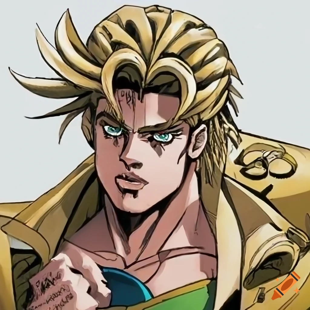1boy, brad pitt, white background, jojo bizarre adventure artstyle