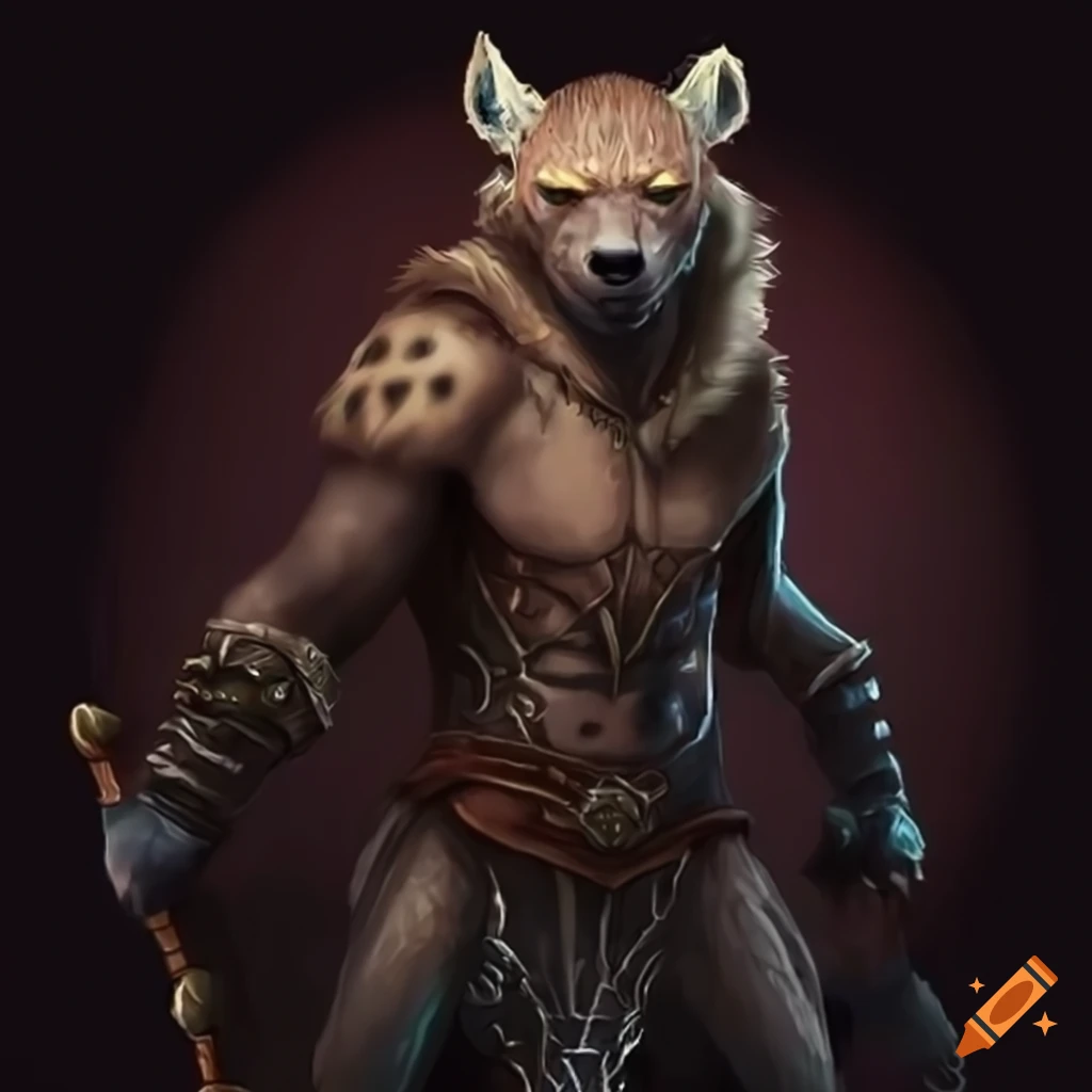 Fantasy Hyena warrior standing proud