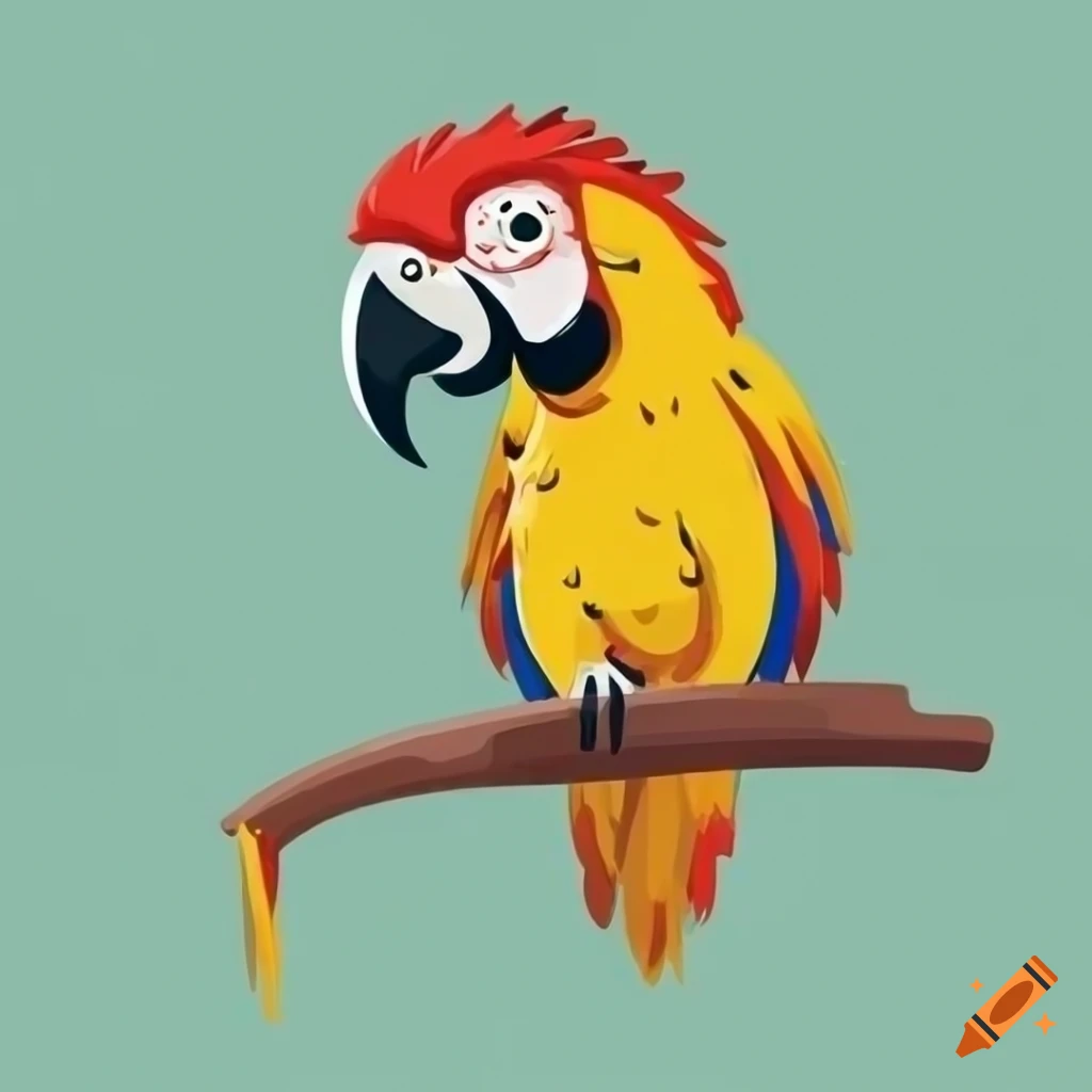 Cute colorful bird very simple cartoon style outline drawing on Craiyon