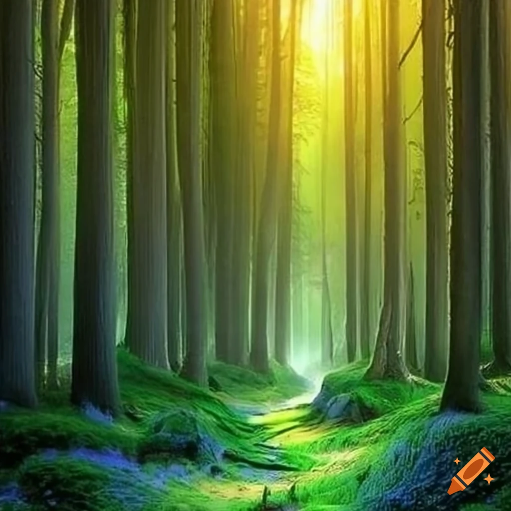 Wonderful, amazing, special effects, beautiful forest landscape