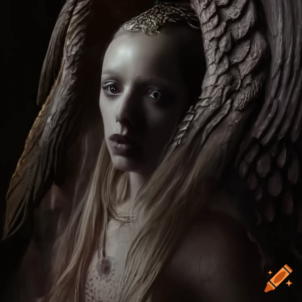 Lovecraftian angel dark pale high resolution