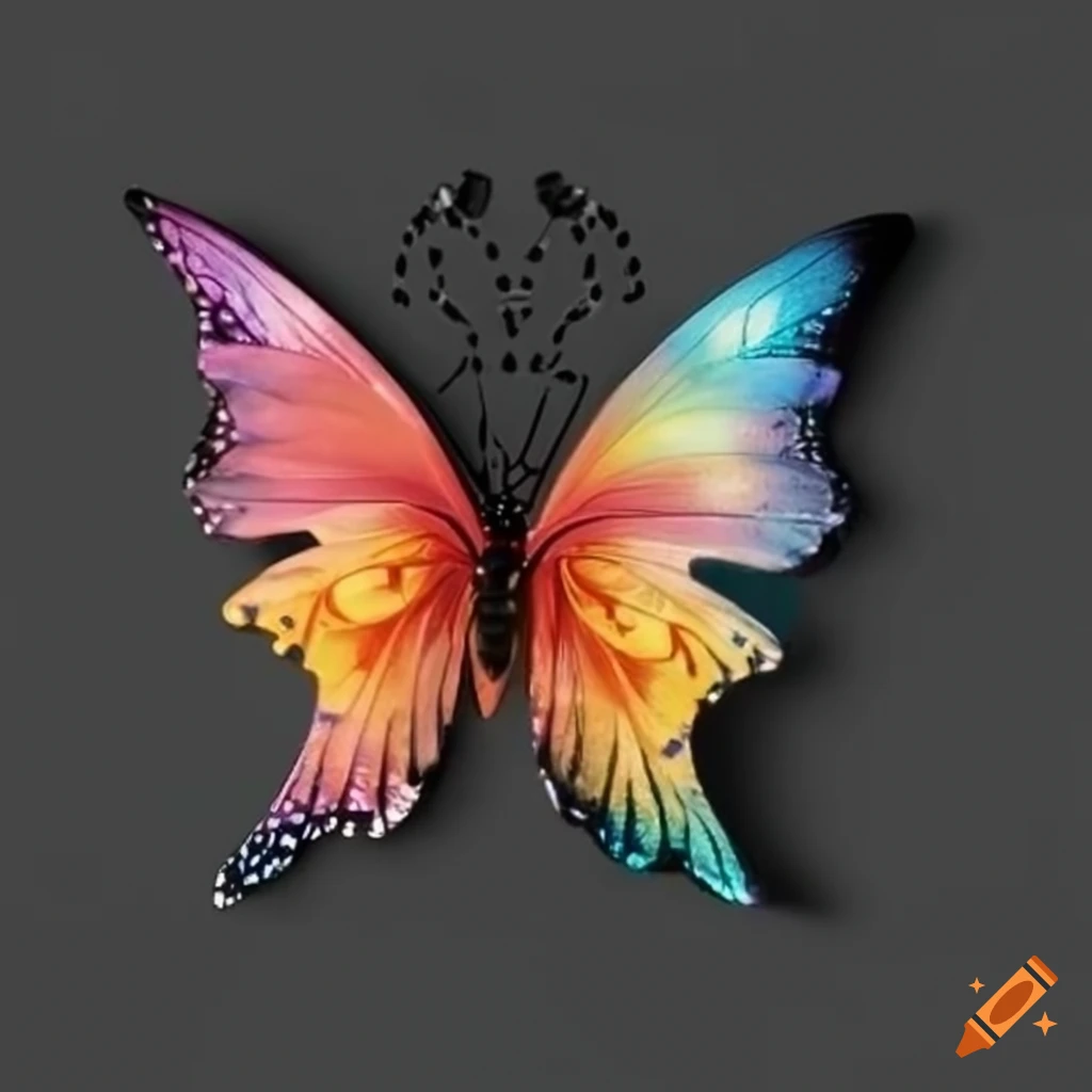 Papillon motifs fantaisistes surealiste lumineux