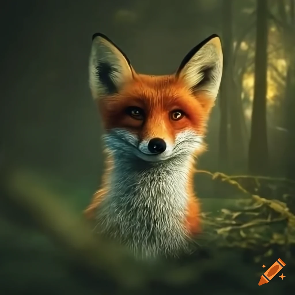 The sihouette of a fox, seen from a low angle, against sunrays falling