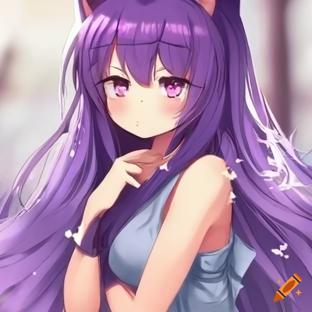 Anime cat girl on Craiyon