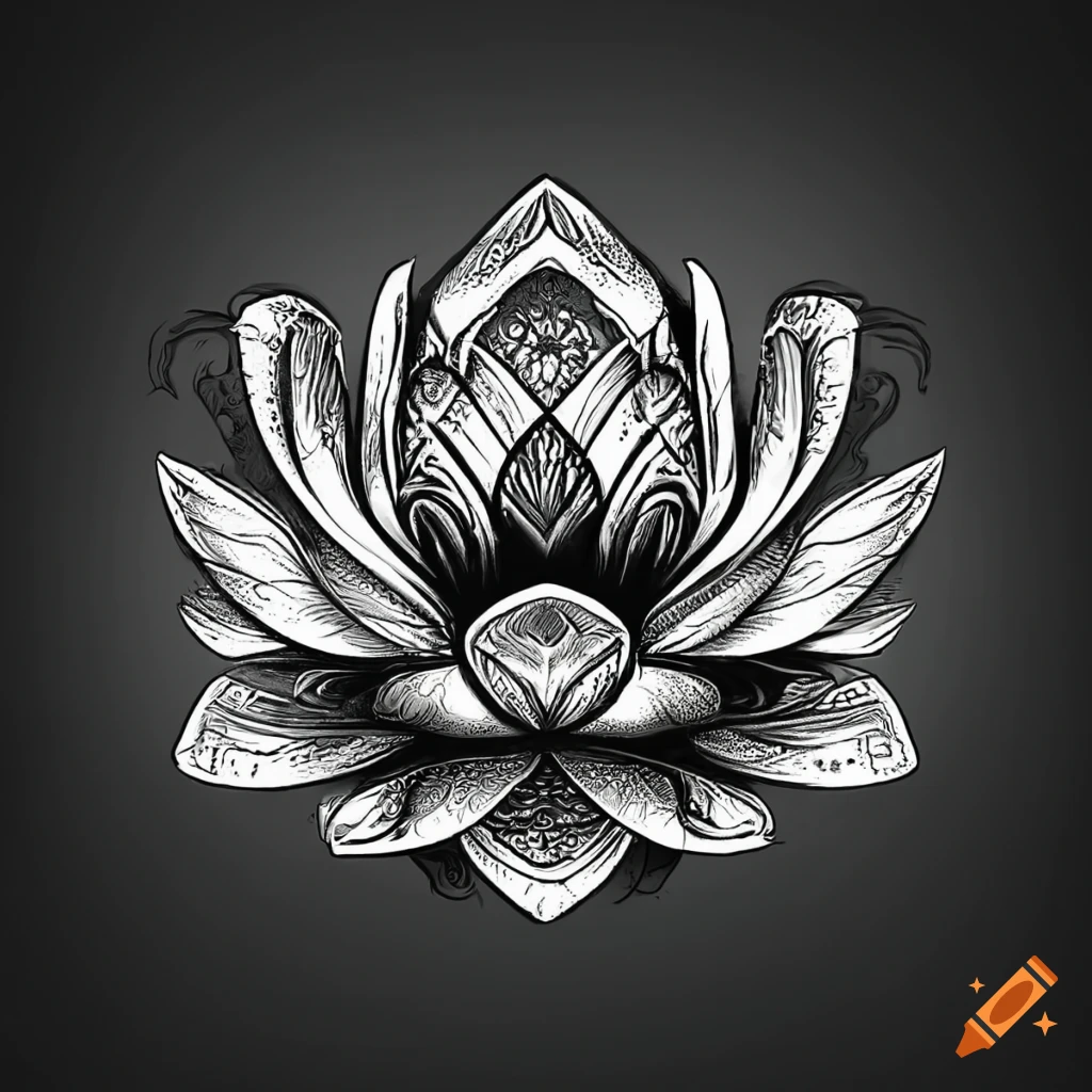 New School Lotus Flower Tattoo Design – Tattoos Wizard Designs