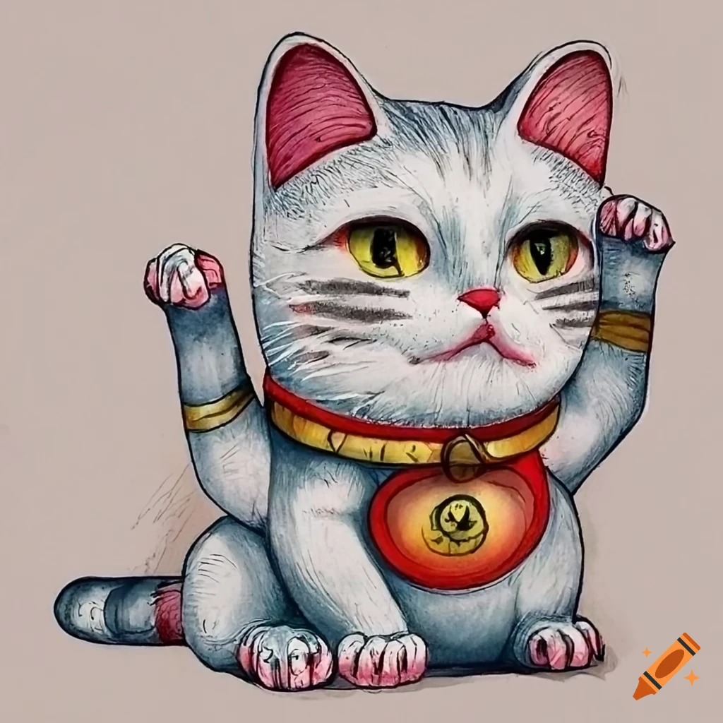 1pc Temporary Tattoo Sticker Of Lucky Cat Design, Suitable For Half Arm |  SHEIN USA